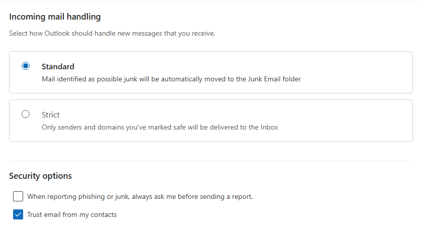 मेरे संपर्कों से आने वाले ईमेल पर भरोसा करें