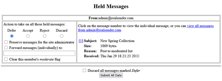 रोके गए संदेश