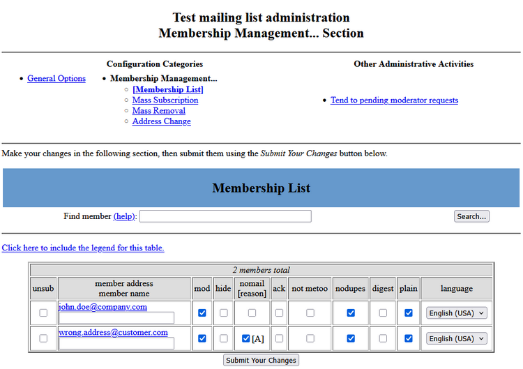 सदस्यता सूची