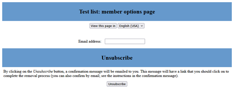 सूची: सदस्य विकल्प पृष्ठ